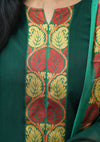 Narayanpeth Rajeshwari Handloom cotton Suit Set-Green