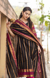 Veldhaari Pattu South Cotton – Midnight Gold Elegance