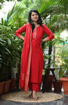Dharini Chettinad Handloom Cotton Suit sets-Rust