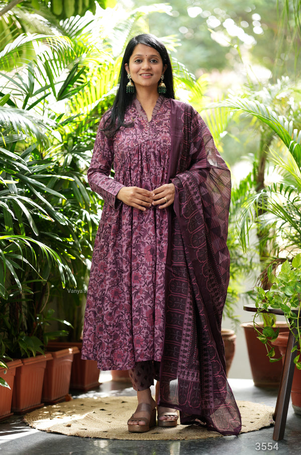 Sunidhi Handblock Alia Anarkali Set