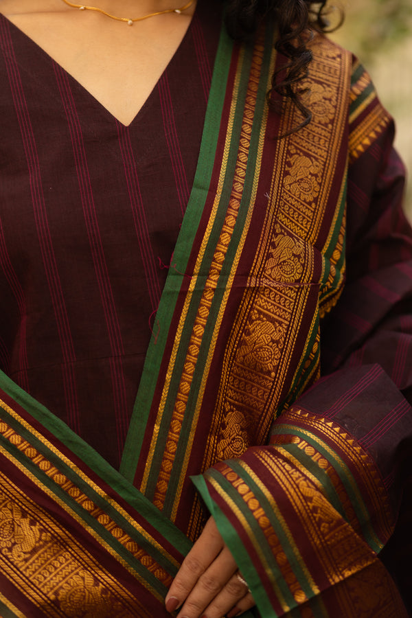 Pavithra Vanasigaram korvai Chettinad kanchi Cotton Set-with lining