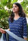 : Indigo Ikat Magic Kurta Set