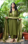 Dharini Chettinad Handloom Cotton Suit sets-Rust