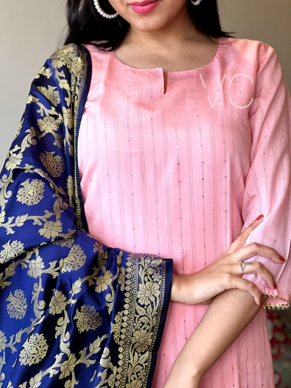 Pink Sequence chanderi suit sets