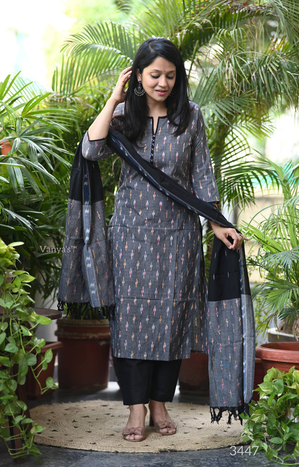 Pochampally Tejasvini Ikkat Cotton Suit Set