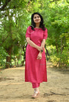 Kyra self south cotton kurta pant sets