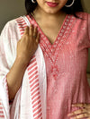 Khadi weaves peach handloom cotton suit sets