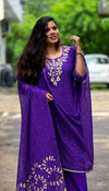 🪻 Monishika Purple Lehriya Grace Kota Doria in Soft Ethnic Sophistication