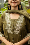Saanjh Pure Cotton Embroidery Suit Sets- Two colours