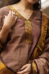 Bhumi Sutra kanchi pattu cotton Suit Set- pure pattu with lining