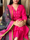 Karvi Handloom cotton Suit sets with linen Duppata