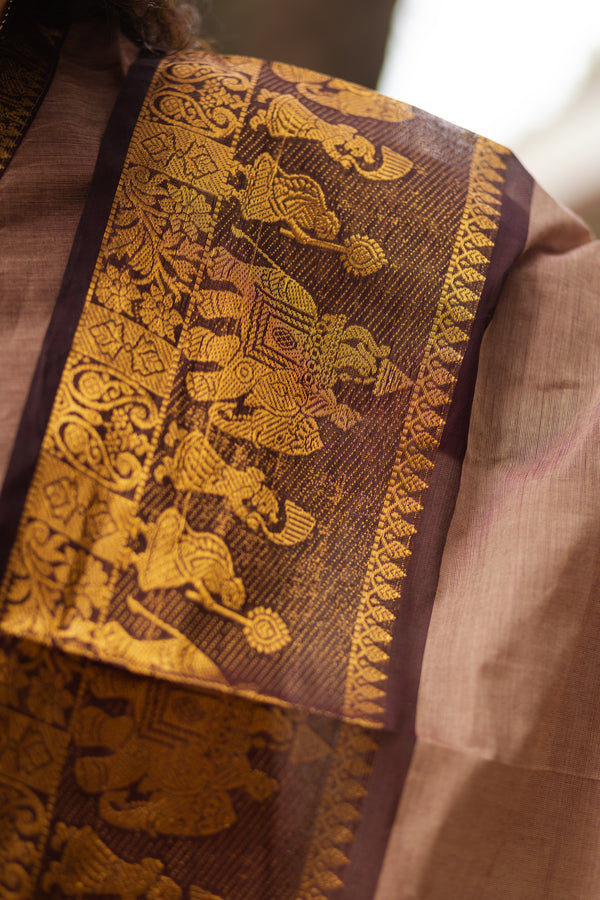 Bhumi Sutra kanchi pattu cotton Suit Set- pure pattu with lining