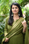 Dharini Chettinad Handloom Cotton Suit sets-Rust