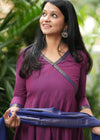 Manitri Purple & Blue Anarkali south cotton