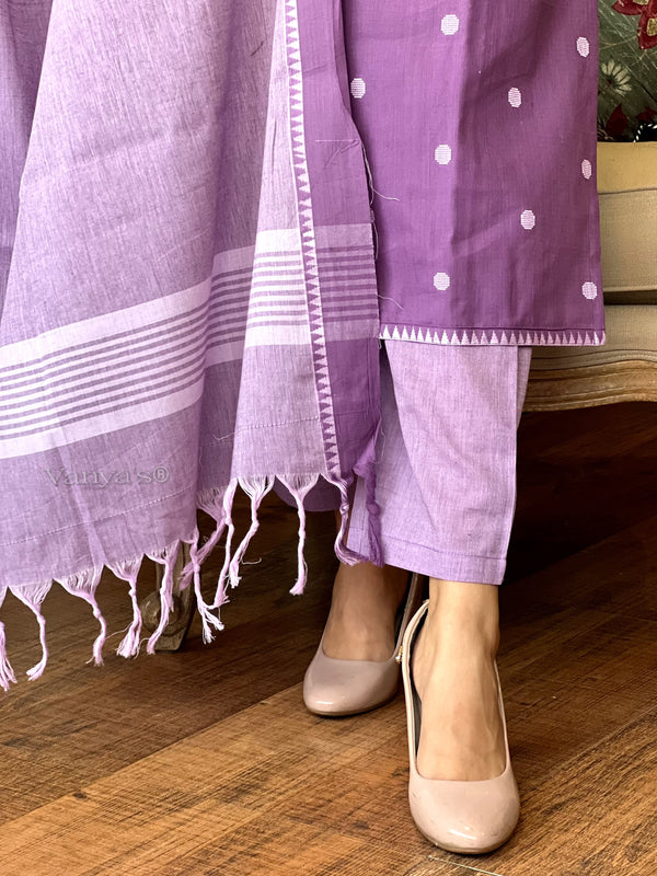 Polka pattu pure south handloom cotton suit sets