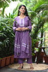 Lavender Pattu Handloom South Cotton weaving Suit sets