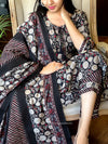 Muslin black soft kurta set-BUY1GET1