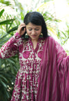 Gulnashi- pink floral Anarkali suit sets