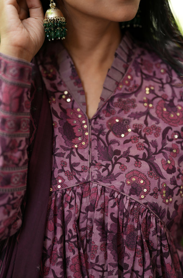 Sunidhi Handblock Alia Anarkali Set