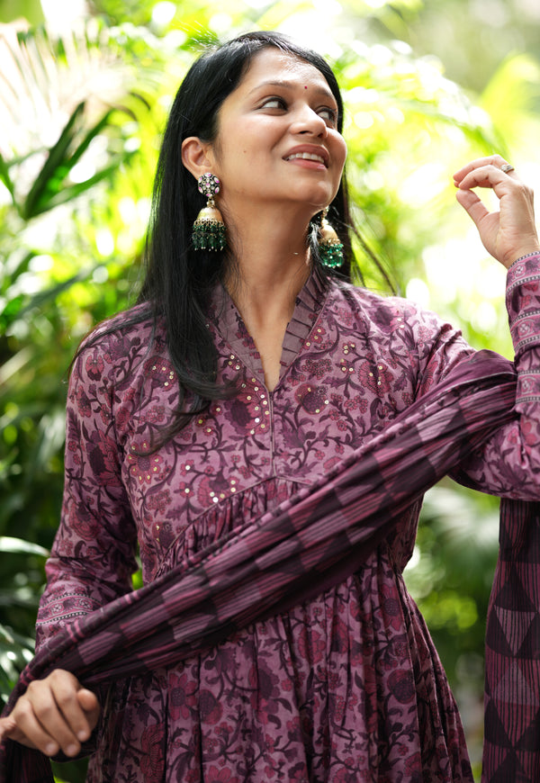 Sunidhi Handblock Alia Anarkali Set