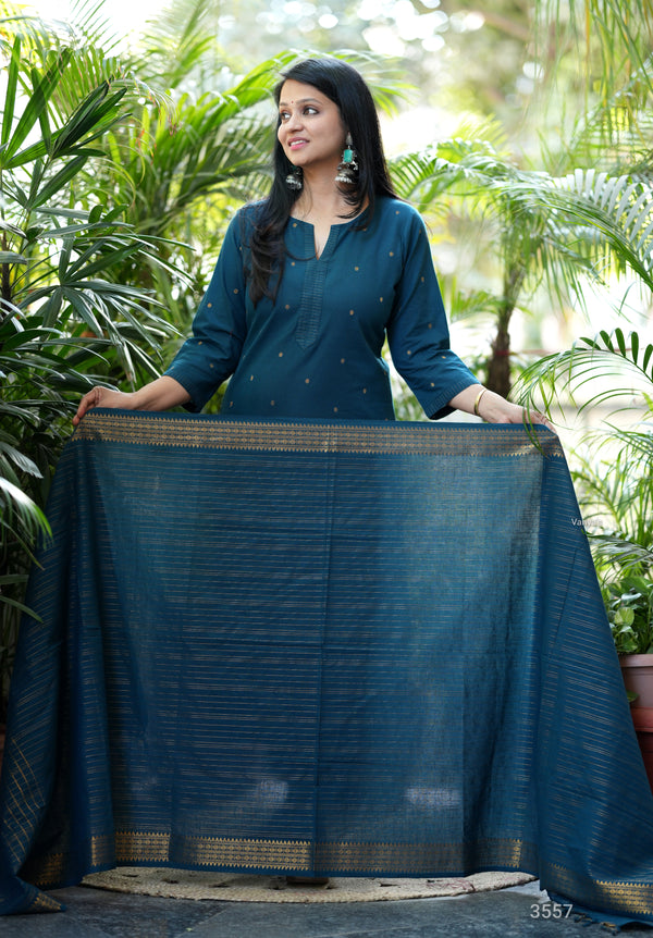Vanaja Chettinad Handloom zari work Suit sets-Two Colour