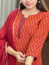 Ikkath rust handloom cotton-buy1get1