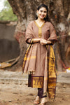 Bhumi Sutra kanchi pattu cotton Suit Set- pure pattu with lining
