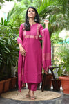Dharini Chettinad Handloom Cotton Suit sets-Rust