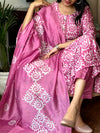 Pink batik suit sets with lining
