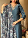 Blue hue silk suits