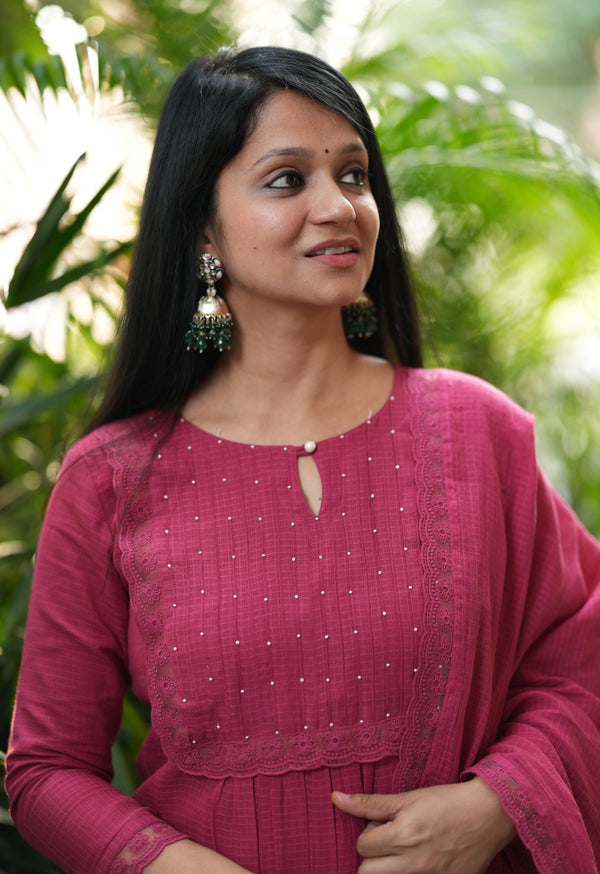 Pankuri Soft Kota doria A line Suit Sets
