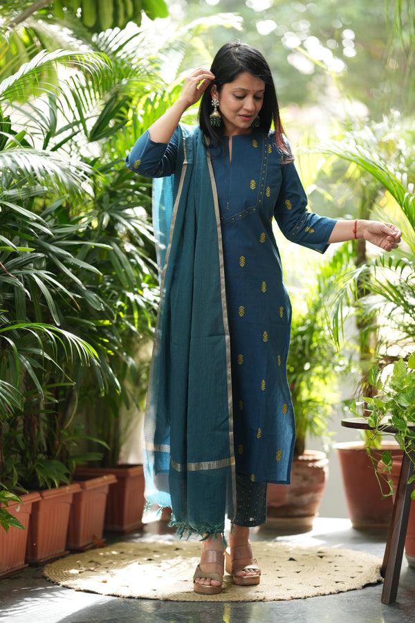 Pure Chettinad Weaving Handloom south cotton suit -4 colours