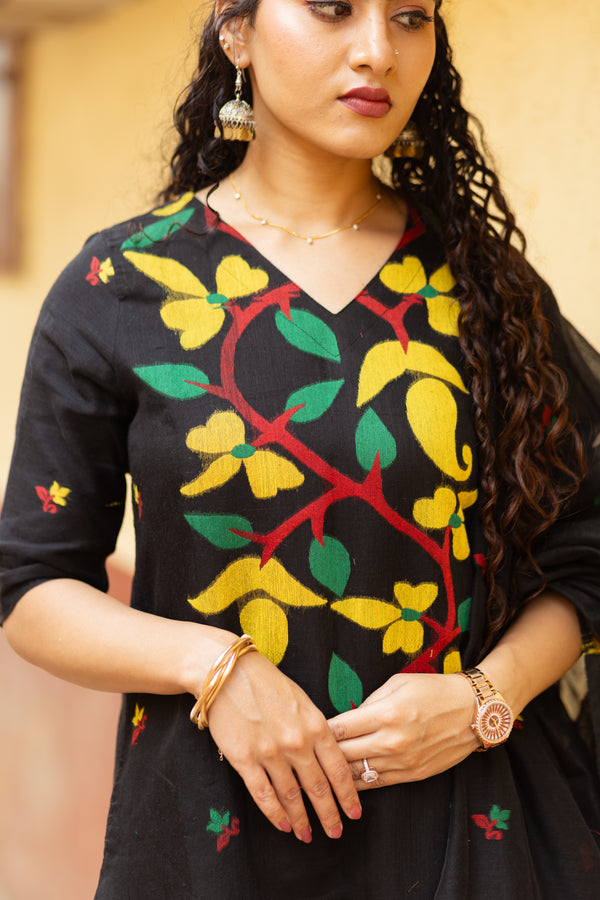 Black Jamdani Cotton Suit Sets