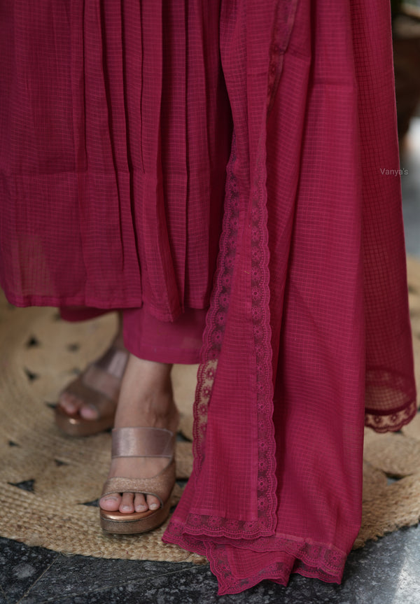 Pankuri Soft Kota doria A line Suit Sets