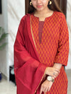 Ikkath rust handloom cotton-buy1get1