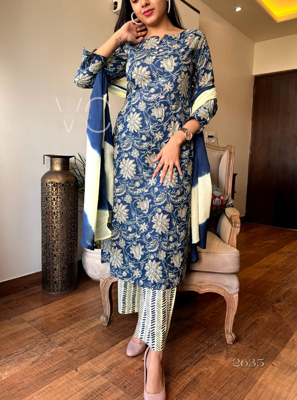 Blue cotton summer suit sets-Buy1Get1 Offer