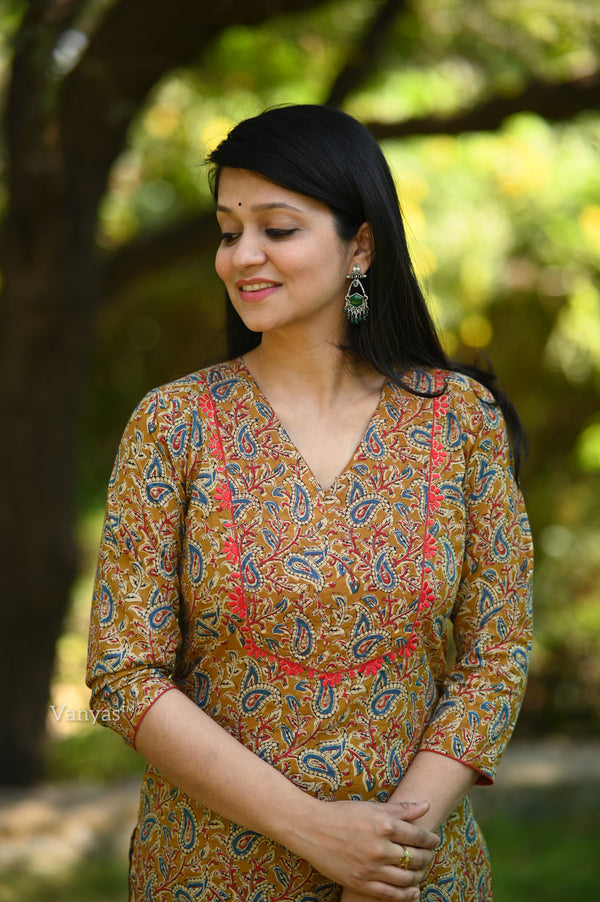 Saavi Ajrak Green Cotton Suit Sets