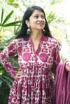 Gulnashi- pink floral Anarkali suit sets