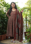 Antrika cotton ajrak anarkali suit sets