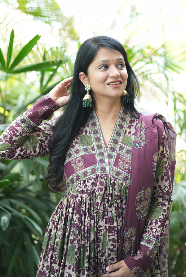 Ishita full sleeves cotton Anarkali suit sets