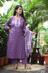 Lavender Pattu Handloom South Cotton weaving Suit sets