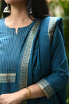 Dharini Chettinad Handloom Cotton Suit sets-Rust