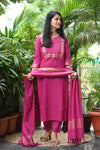 Dharini Chettinad Handloom Cotton Suit sets-Rust