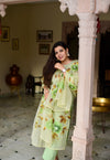 Hand Brush Kota Doria Suit Sets- Green