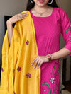 Pink Schiffle cotton with lining suits sets