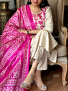 Khadi cotton embroidery suit sets-Buy1Get1 pink