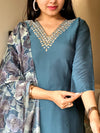 Blue hue silk suits