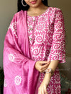 Pink batik suit sets with lining
