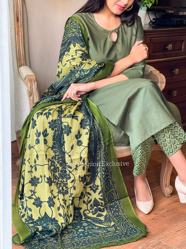 Juniper olive cotton suit sets