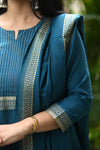 Dharini Chettinad Handloom Cotton Suit sets-Rust